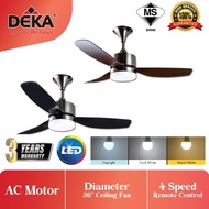 DEKA CEILING FAN WITH LED LIGHT &amp; REMOTE CONTROL i3L OAK COLOUR