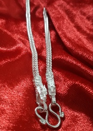 สร้อยคอเงินแท้ ลายสี่เสาหัวมังกร หนา 3 มิล(ขนาด 2​บาท)​  Sterling silver 925