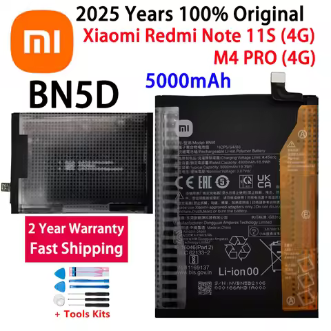 2025 Years 100% Original 5000mAh BN5D Battery For Xiaomi Redmi Note 11S 11 S 4G M4 PRO 4G Mobile Pho