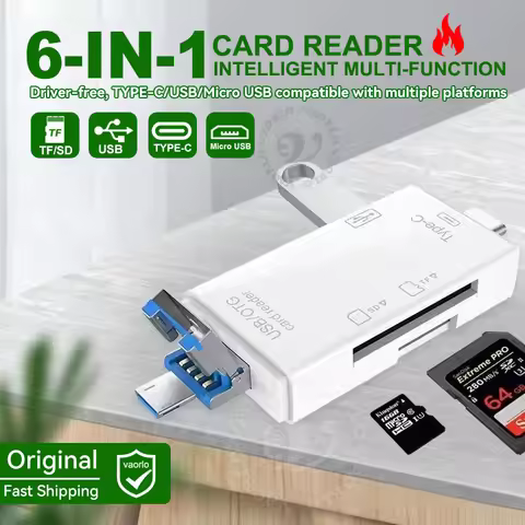 OTG Type C SD TF Card Reader 6 in 1 USB 3.0 Micro USB Flash Drive Adapter 5Gbps High Speed Transfer 
