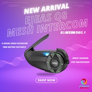 EJEAS Q8 Motorcycle Wireless Helmet Bluetooth 6-Ways Mesh 6 Riders Intercom
