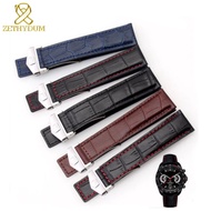 19mm 20mm 22mm Genuine Leather Strap for Tag Heuer Watch Carrera Monaco series Watch Belt Black Brow