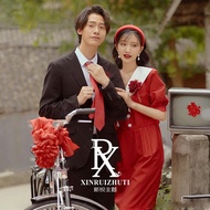Retro 80s Wedding Photoshoot Studio Couples Photography Costumes Traditional Chinese Wedding Dresses