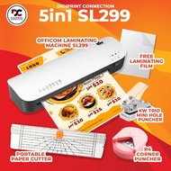 OFFICOM 5in1 Laminator SL299 HOT/COLD A4 Laminating Machine w Puncher & Trimmer FREE LAMINATING FILM