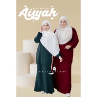 Kurung Aisyah CEY Crepe Ironless, Breastfeed Friendly, stretchable, plus size Waw Collection