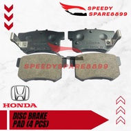 Rear Disc Brake Pad for Honda Civic S84 SV4 SNA SNB 1.8 2.0 FD / Accord SDA 2.0 2.4 (43022-S84-A00)