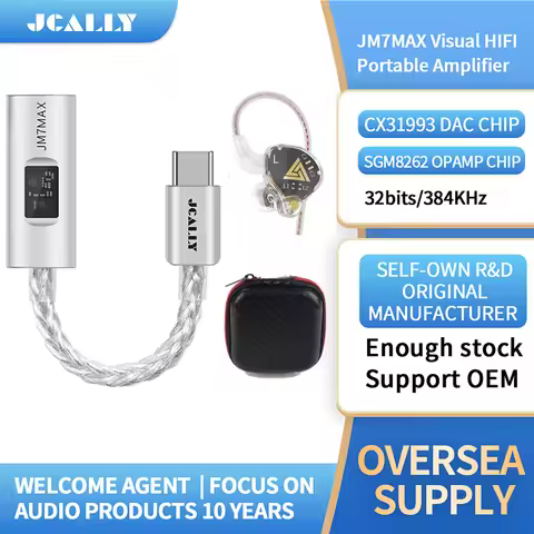 JCALLY JM7 MAX CX31993 Hifi DAC Type-C to 3.5mm Digital Audio Decoding Portable Headphone Amplifier