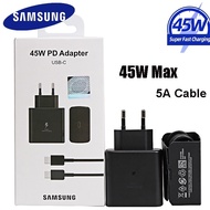 สายชาร์จเร็ว45W แบบ Double-C ของแท้,ใช้ได้ Samsung Galaxy S23 S22อัลตร้า Note 10 5G USB C ที่ผนังชาร์จ