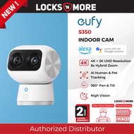 eufy Indoor Cam S350 — 4K dual-camera with 8× zoom, 360° tracking, and AI intelligence | 2 Years War