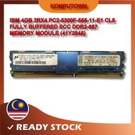 IBM 4GB DDR2-667 CL5 2RX4 PC2-5300F-555-11-E1, FULLY BUFFERED ECC MEMORY MODULE (41Y2845)