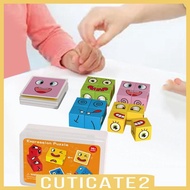 [Cuticate2] Face Changing Cube ,Wooden ,Logical Portable Cube ,Building Blocks Game, Face Changing C