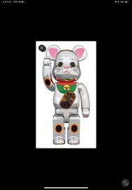 bearbrick銀色招財貓