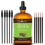 Organic Castor Oil By Sky Organics， Cold-Pressed， 100% Pure， Hexane-Free Castor Oil - Dry Skin， Hair