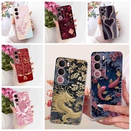 For vivo Y31 5G 6.68" Case Retro Style Print Soft TPU Clear Cover Shockproof For Vivo Y21d Y21D 4G B