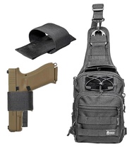 Spartan Tactical ARC MKII EDC Sling Bag, Shoulder Bag, Gun Holster Included, Concealed Carry, Black