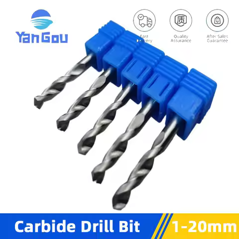 YanGou 1pcs YG6X carbide drill bit 1-20mm, alloy integral tungsten steel drill straight shank Fried 