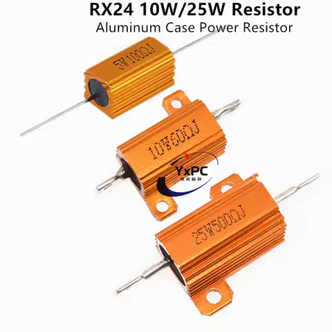 1PCS 10W 25W Aluminum Power Metal Shell Case Wirewound Resistor 0.01 ~ 30K 1 2 3 5 6 8 10 20 100 150
