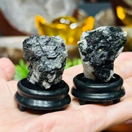 100% natural raw tourmaline natural raw Ore Black tourmaline (tourmaline) Two Pieces Together ️ Remo