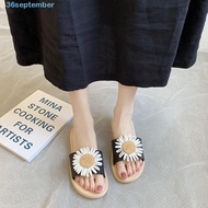 SEPTEMBER Flower Flat Slippers - PVC Anti-Slip Bohemian Style Beach Slippers