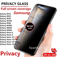 Samsung Galaxy Note 8 9 10 Pro Plus Lite / Samsung M31 M02S M31S M21 M02 M62 M30S M20 M11 F62 / Black-edge privacy tempered glass