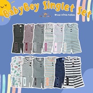 [0M-12M] SINGLET SET BABYBOY - AFRIDA FASHION- BAJU JALAN/BAJU SIANG