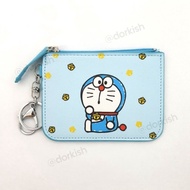 Cute Doraemon Robot Cat Ezlink Card Pass Holder Coin Purse Key Ring