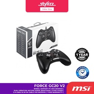 MSI FORCE GC20 V2 WIRED GAMING CONTROLLER SUPPORT PC & ANDROID, 2M CABLE & 30CM CABLE FOR ANDROID, 2
