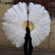 CARNATIOGV Handheld Fur Fan, 12 Bones 30*52cm 35*60cm Folding Fan, Runway  Props Big Red Ostrich Car