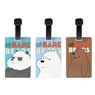 WE BARE BEARS Plastic Waterproof Luggage Tag Travel Suitcase Bag Name Address Label Travel Accessories Travel Bag Label Tag Best Gift