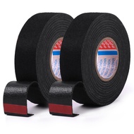 2 Rolls Wire Harness Cloth Tape, Speaker Wiring Harness Cloth Tape, Black Adhesive Fabric Tape for A