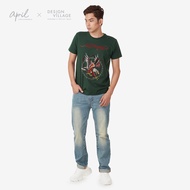 ED HARDY MEN’S FULL RHINESTONE ROUND NECK TEE GREEN GLORY EAGLE