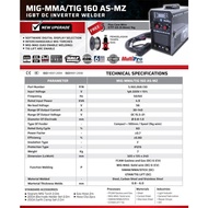 MESIN LAS MULTIPRO MIG MAG TIG 160 AS-MZ LAS CO TANPA GAS CO2 IGBT