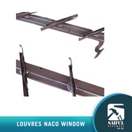 Tingkap Nako Aluminium 7/8 Layer | Louvres Window Frame | KINGKONG | Lengan Naco | Brown | 1 Pair