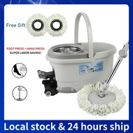 Premium Spin Mop And Bucket Set Hand Press and Foot Press Spin Mop Set Hand-Wash-Free Automatic Drying Mop