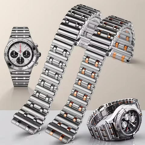 For Breitling Stainless Steel Watch Strap Mechanical Timing B01 Precision Super Ocean Avenger Watchb