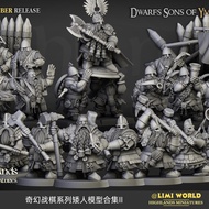 [DND] Fantasy Series Dwarf King Lord Guard Crossbow Hand Collection World War II Chess Hammer Resin 