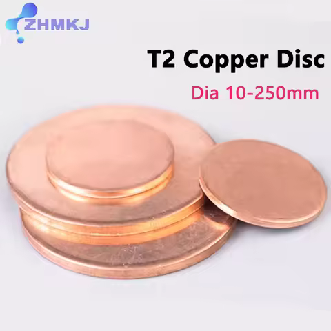 T2 Copper Disc Diameter 10mm-250mm Pure Copper Round Plate Thick 0.3 0.5 0.8 1 1.5 2 3 4 5mm Circula