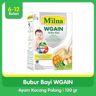 COD [ASERA] Milna Bubur Bayi Wgain 6 Bln Ayam Kacang Polong 120gr / Makanan Bayi Milna Wgain / Bubur