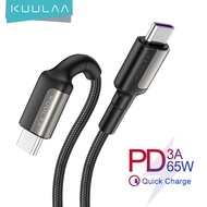 KUULAA 0.5m/1m/2m/3m 65W/60W/100W 240W PD Cable USB Type C to USB Type C Cable QC 4.0 Quick Charge USB C Cable For Xiaomi Phone Samsung Phone Tablet Android 60W PD Fast charging USB-C Cable For Huawei Samsung