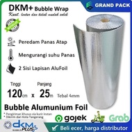 PLASTIK BUBBLE WRAP BUBLE WRAP ALUMUNIUM FOIL 120CM X 25M SILVER MURAH