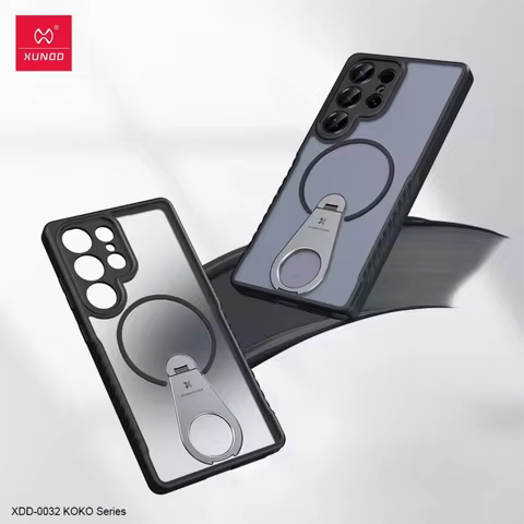 Xundd Magnetic Case for Samsung Galaxy S23 S24 S25 Ultra with 360° Adjustable Kickstand Matte Transp