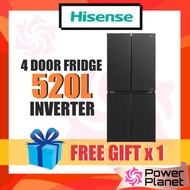 [FREE GIFT] Hisense 4 Door Inverter Fridge 520L RQ555N4ABN Refrigerator / Peti Sejuk / 冰箱 . 电冰箱