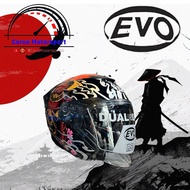 [SG Seller 🇸🇬] NEW ARRIVAL! PSB APPROVED! EVO RS9 Samurai V2 Version 2 Black Red Bushido Japan Art Open Face Helmet