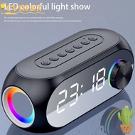 CYMX Clock Bluetooth Speaker, 360° Surround Sound with LED Light Bluetooth Speakers, Portable Multif