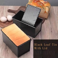 High Quality Non Stick Black Loaf Pan Loaf Tin Bread Pan Bread Loaf Pan Pullman Toast Box With Lid 吐
