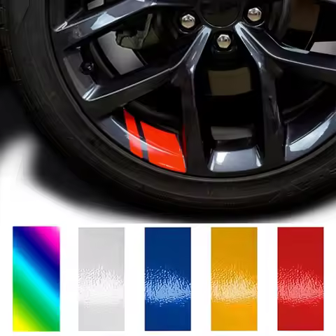 8pcs Reflective Car Wheel Rim Vinyl Precision Hash Mark Stripe Racing Wheel Hub Decals for Size 18" 