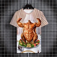 Men's T-Shirt Fun 3F Printed Pattern Short-Sleeved Outdoor Fashion Round Neck Top Men's Clothing 6Y9