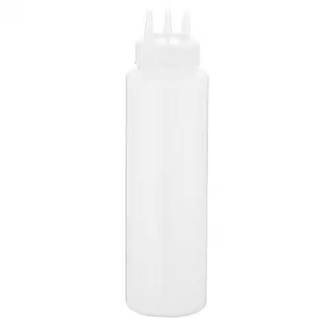 Plastic Squeezing Sauce bottle New Squeezable Graduated Jam Container Salad 3 Nozzles Gravy Boats