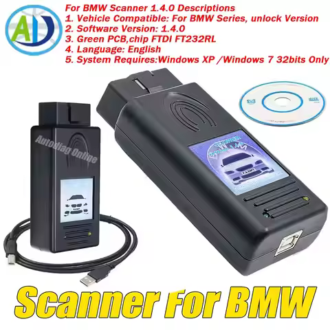 OBD2 Scanner For BMW E38 E39 E46 E53 E83 E85 Serie3 5 7 X5 X7 Version 1.4.0 Unlocked Code Reader OBD