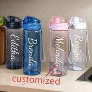 1pc 26oz/780ml Customizable Name Water Bottle - Customizable Name LOGO Plastic Beverage Container Ha